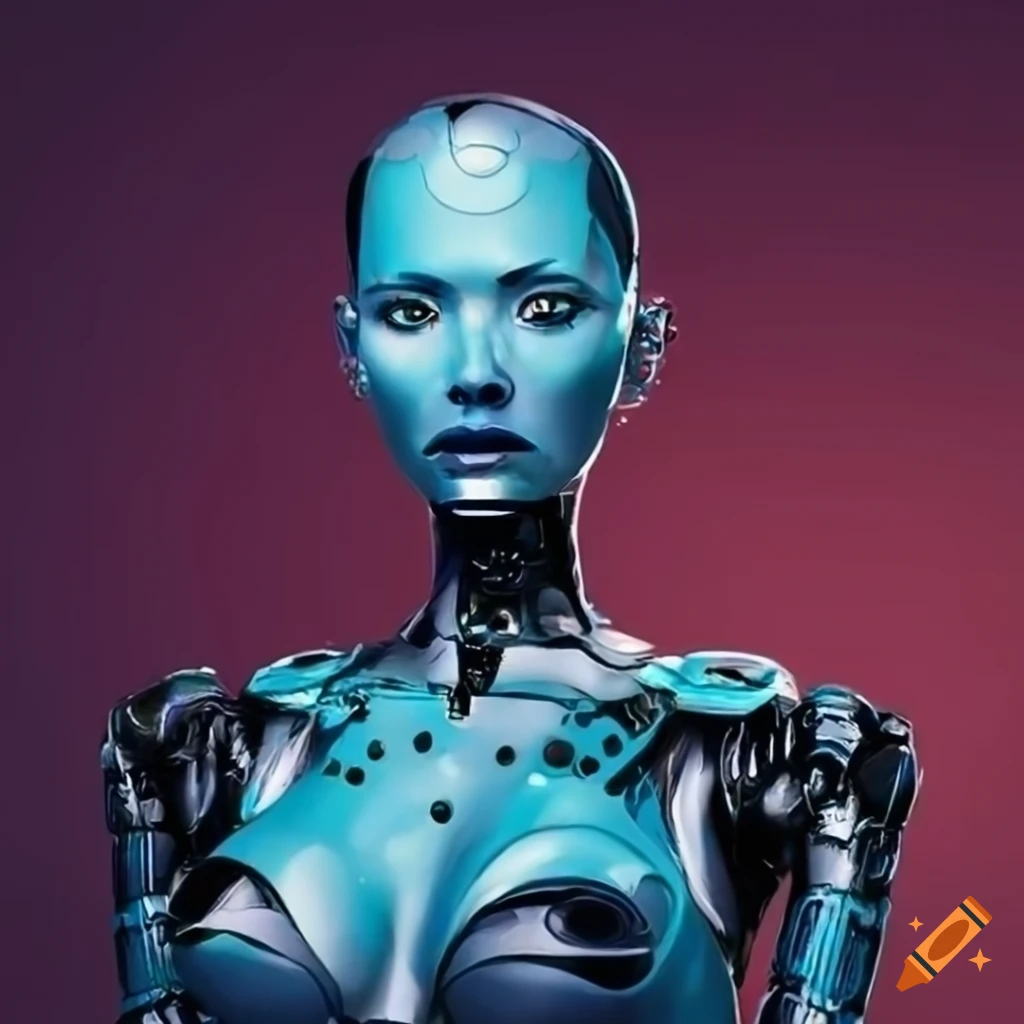 Futuristic woman robot