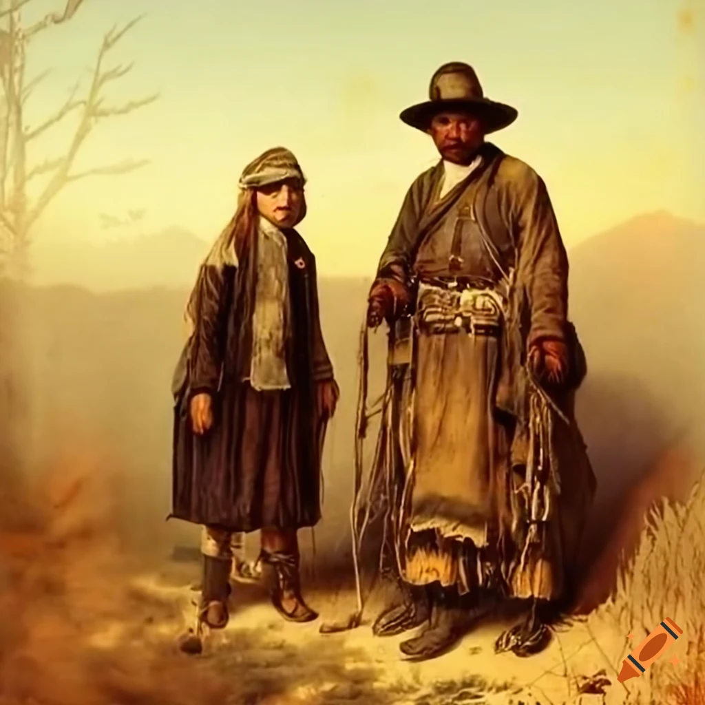 illustration of an American pioneer in the wilderness