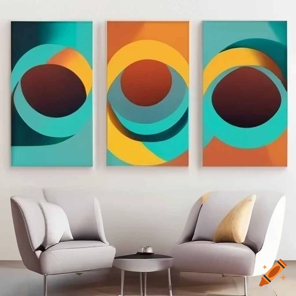 modern art pattern with various colors and boho shapes on Craiyon