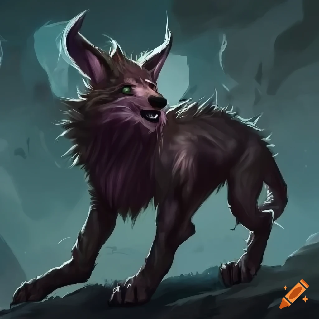 Art of a wolf bat hybrid with huge ears on Craiyon