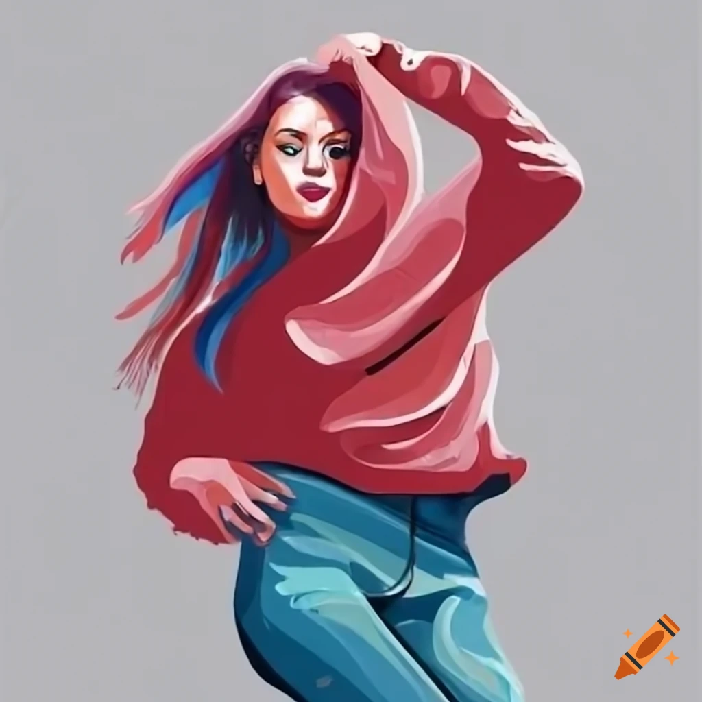 woman dancing in a hoody