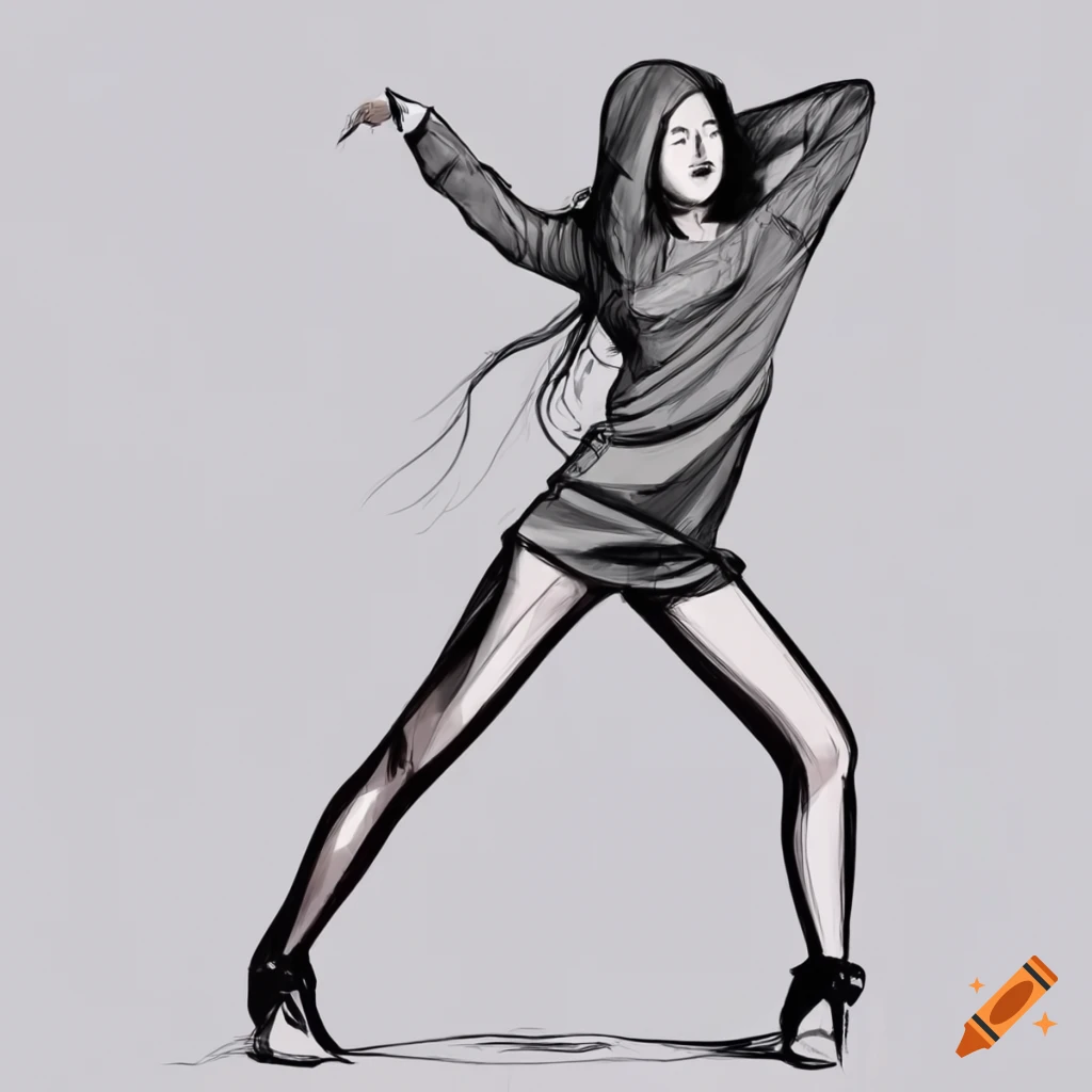 Abstract Dancing Pose Women Figure Line Graphic by subujayd · Creative  Fabrica