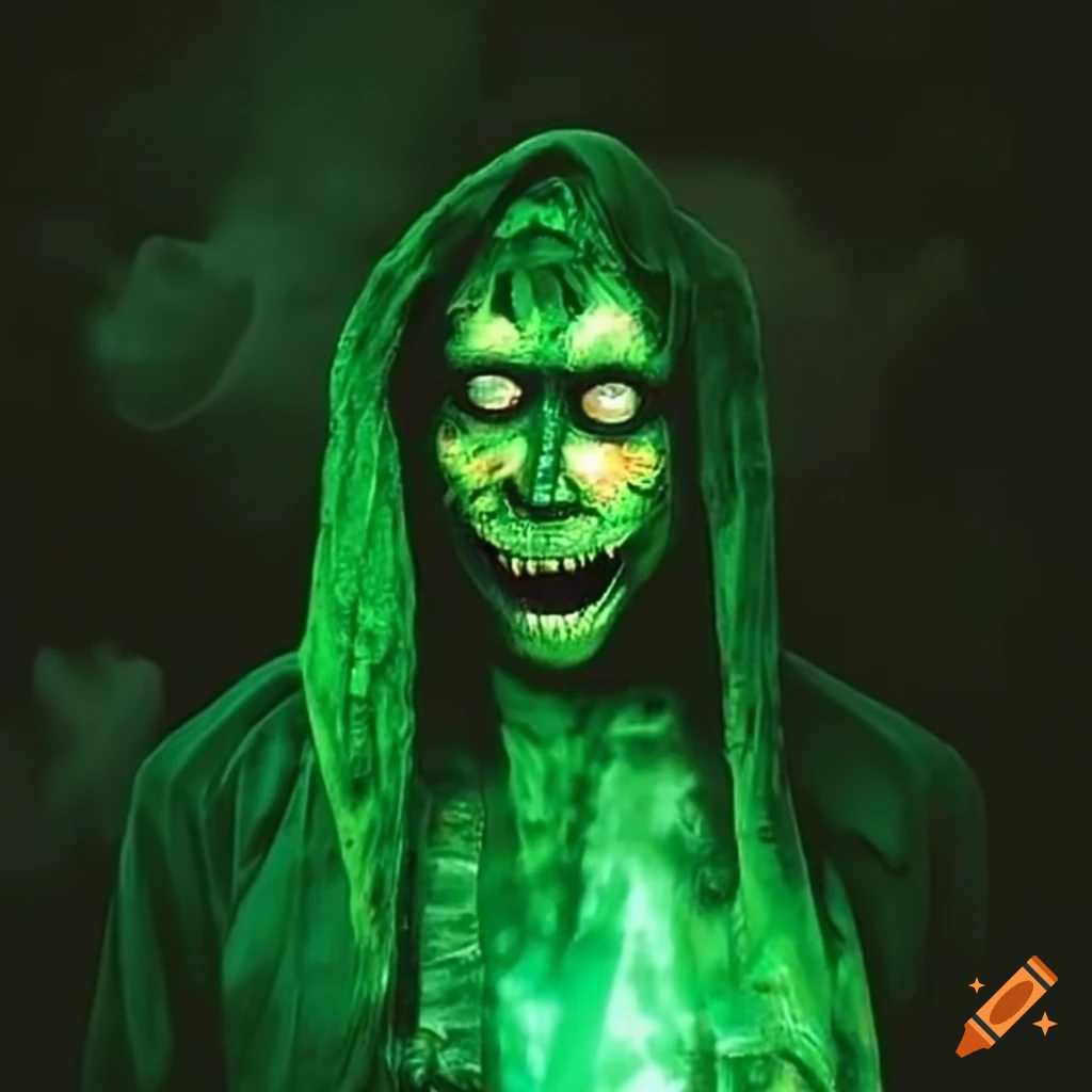 Scary Troll Face Green Style Background Stock Photo - Image of