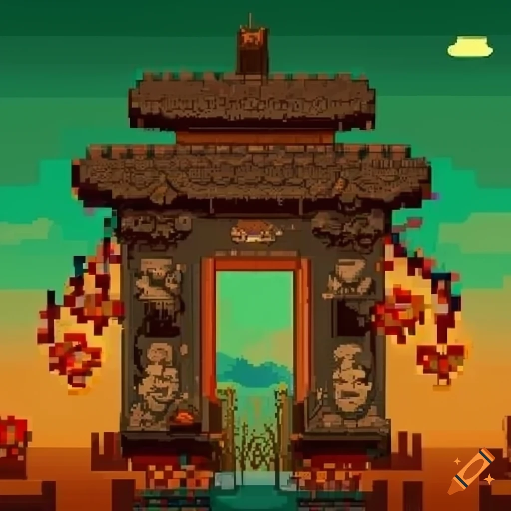 Pixel art game cover of bali island on Craiyon