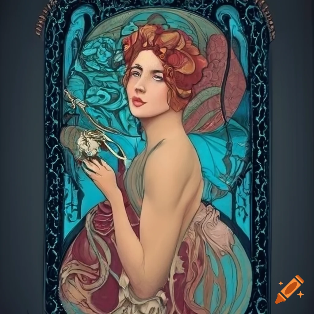 Art Nouveau Inspired Depiction Of The Goddess Kosmos On Craiyon
