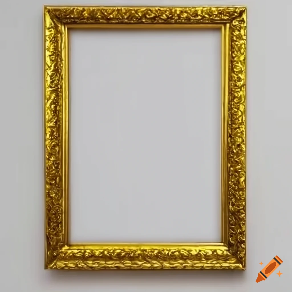 gold picture frame on white background