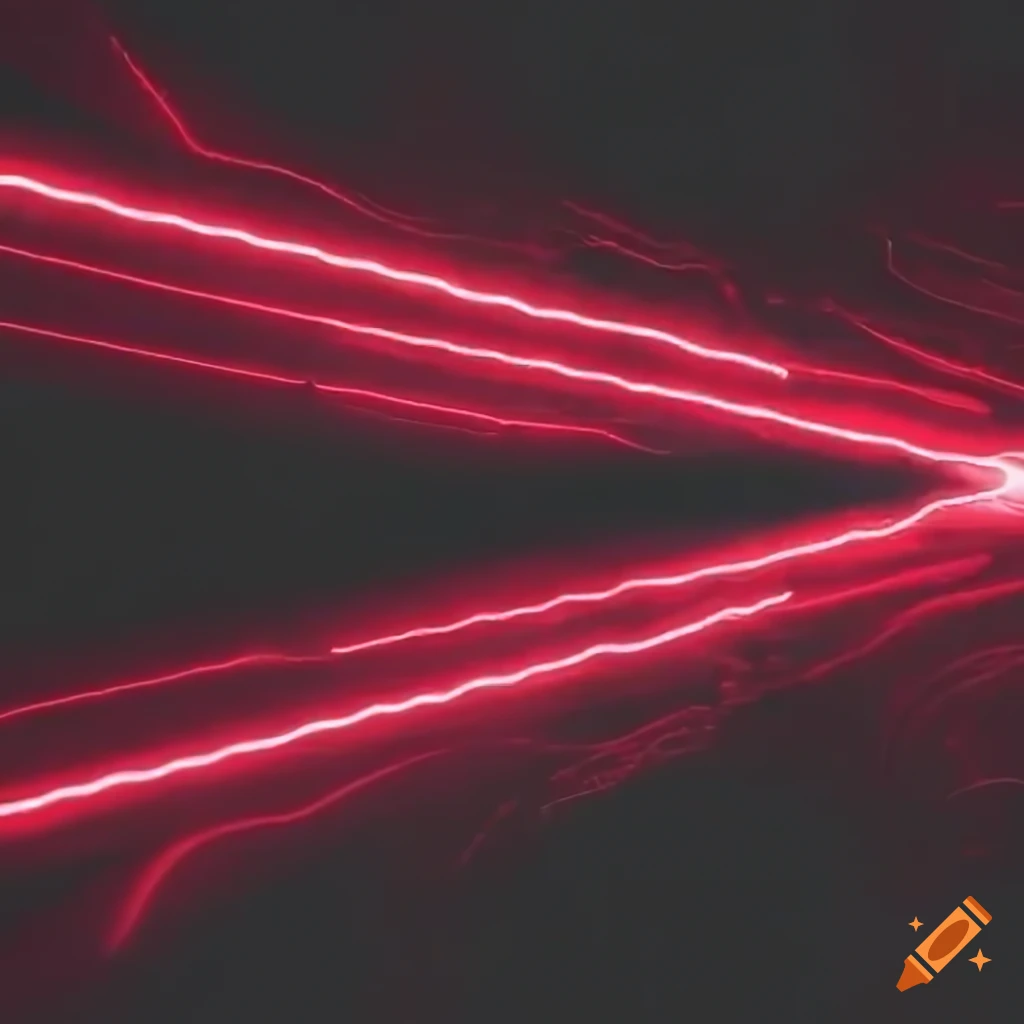 abstract red neon trails on black background