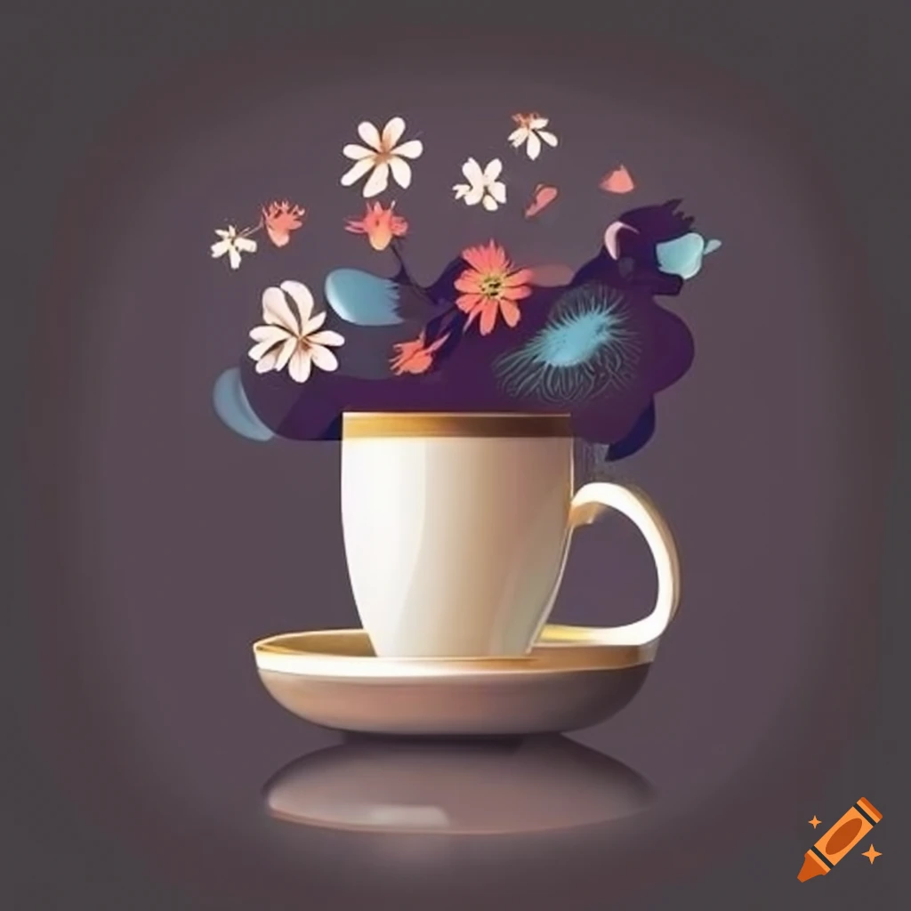 Coffee with flower design on Craiyon
