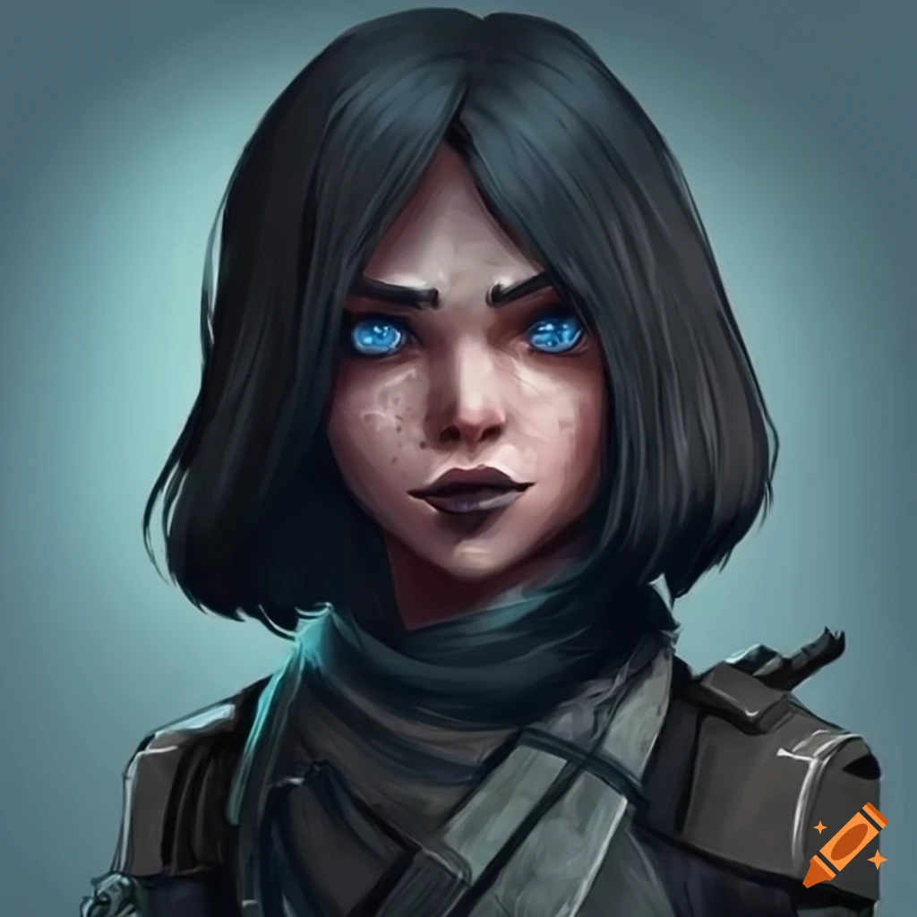 image of powerful female rogue character with captivating gaze