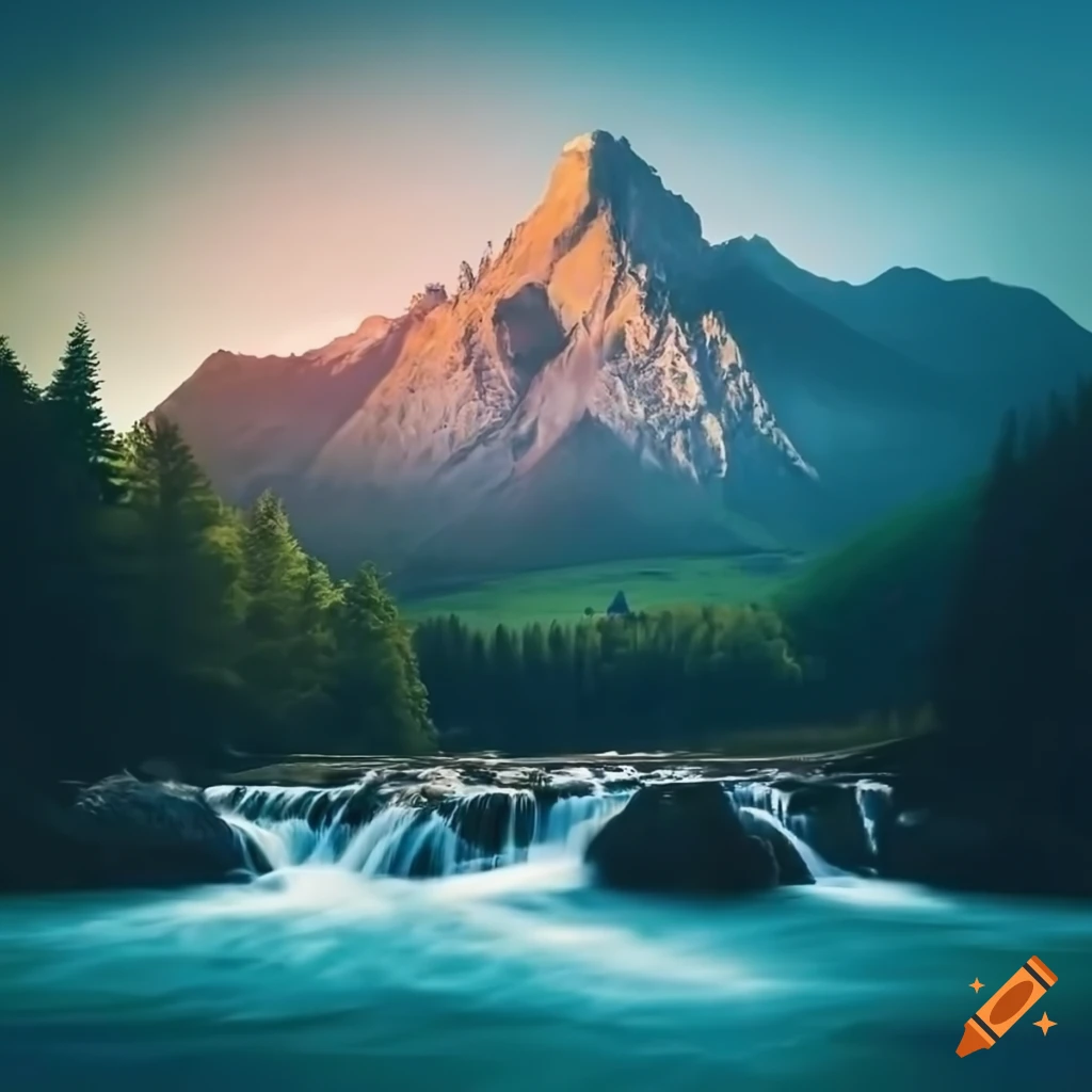 Beautiful landscape rapids on a mountains river in sunlight. Filtered image  colorful effect. 17659148 Stock Photo at Vecteezy