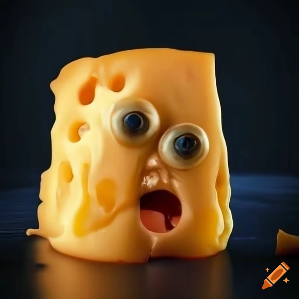 Funny person made of melted cheese