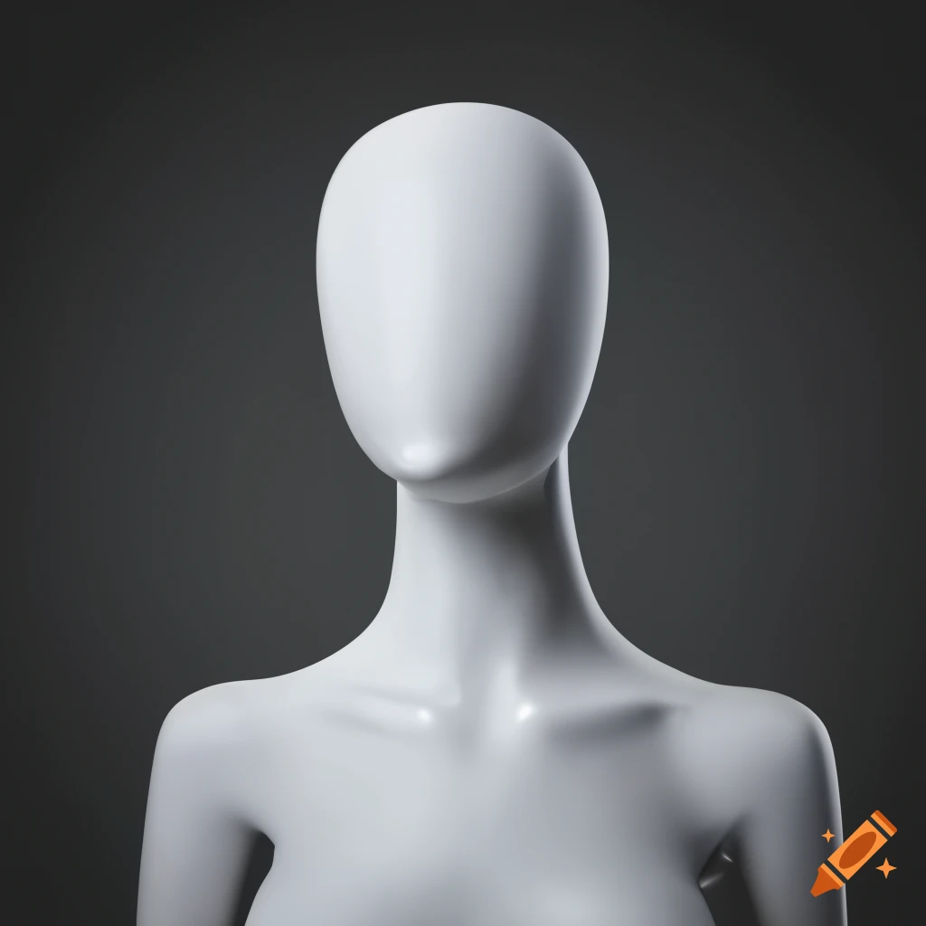 White Mannequin Against A Plain Background On Craiyon