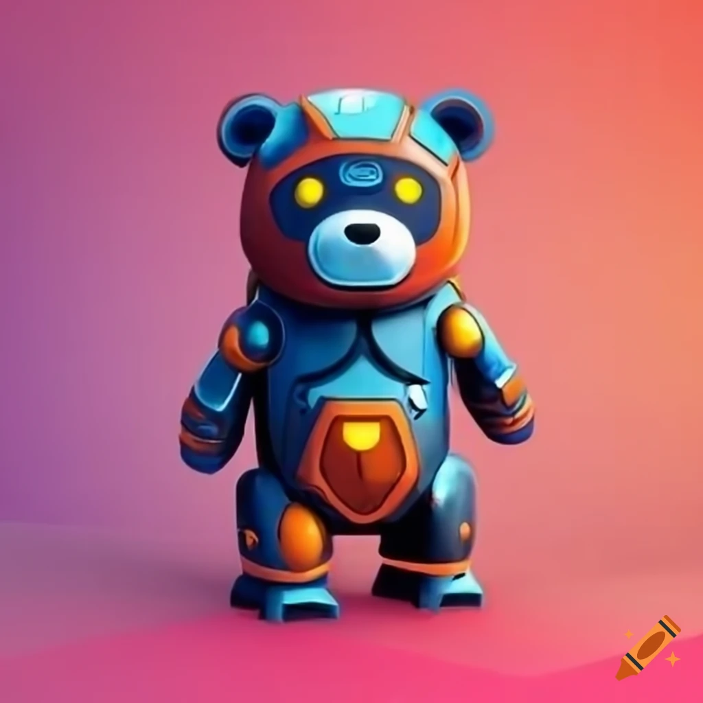 robot bear illustration