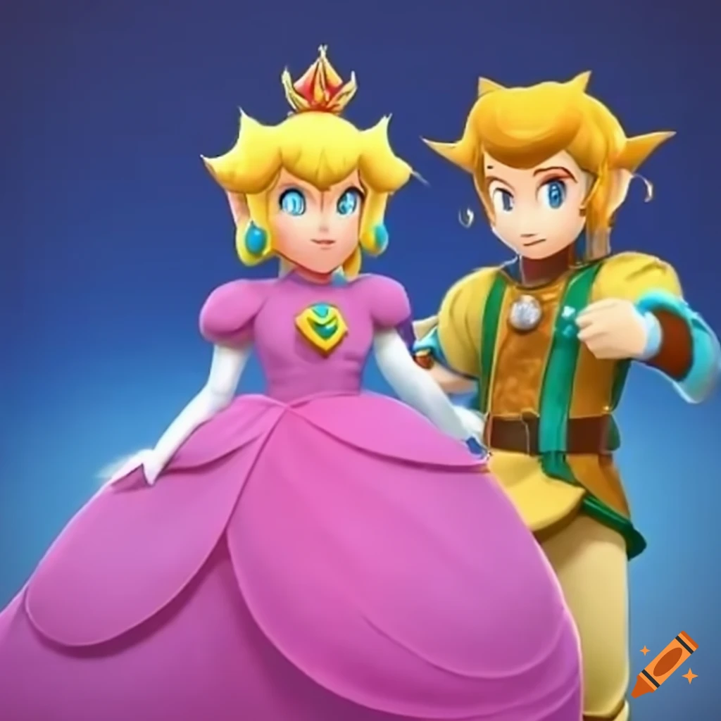 Princess Peach and Link in costume swap