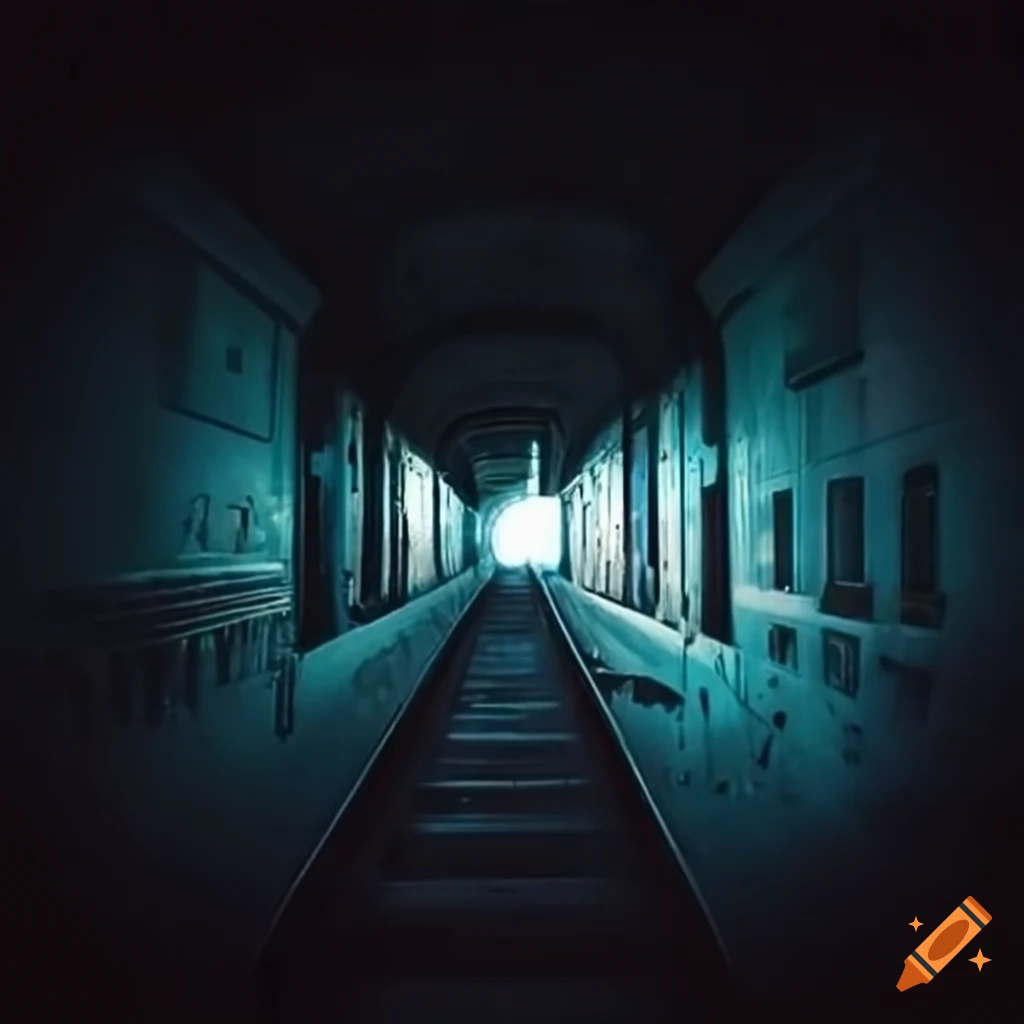 Empty train car at night on Craiyon