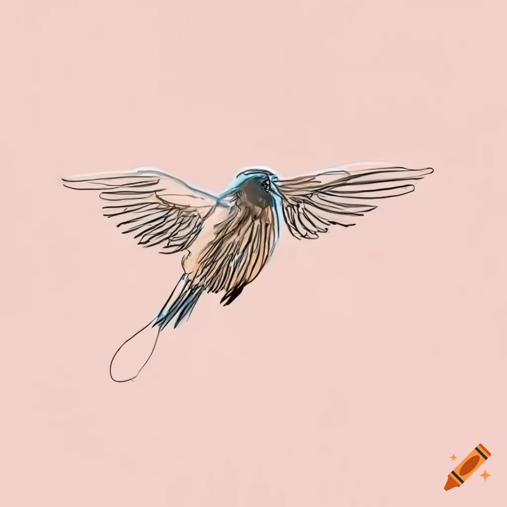 Flying Bird Sketch - Drawing Skill-saigonsouth.com.vn