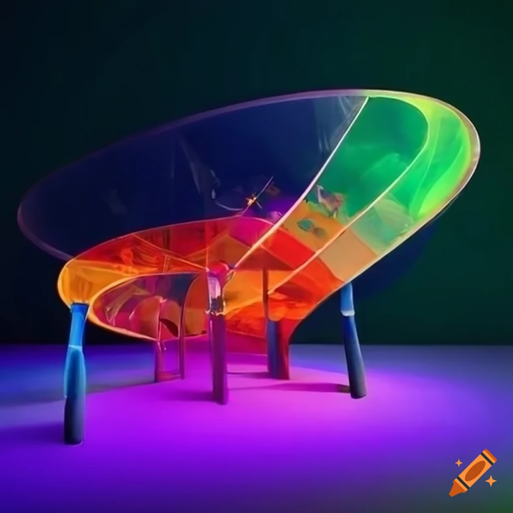 Surreal playground with colorful glass structures on Craiyon