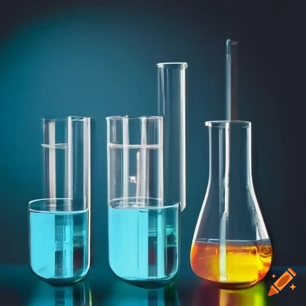 scientific laboratory with beakers and test tubes