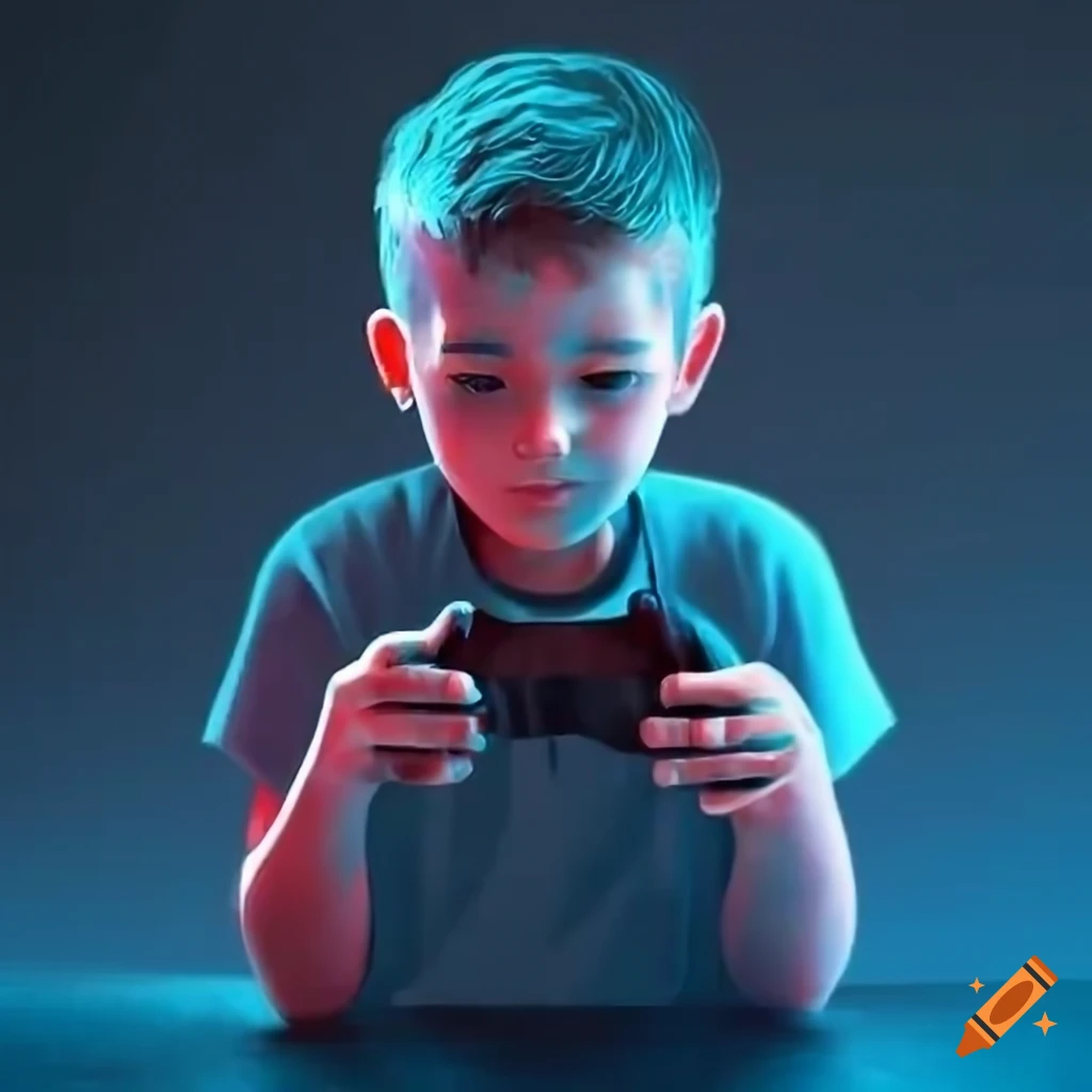 Boy Playing Online Games On Craiyon