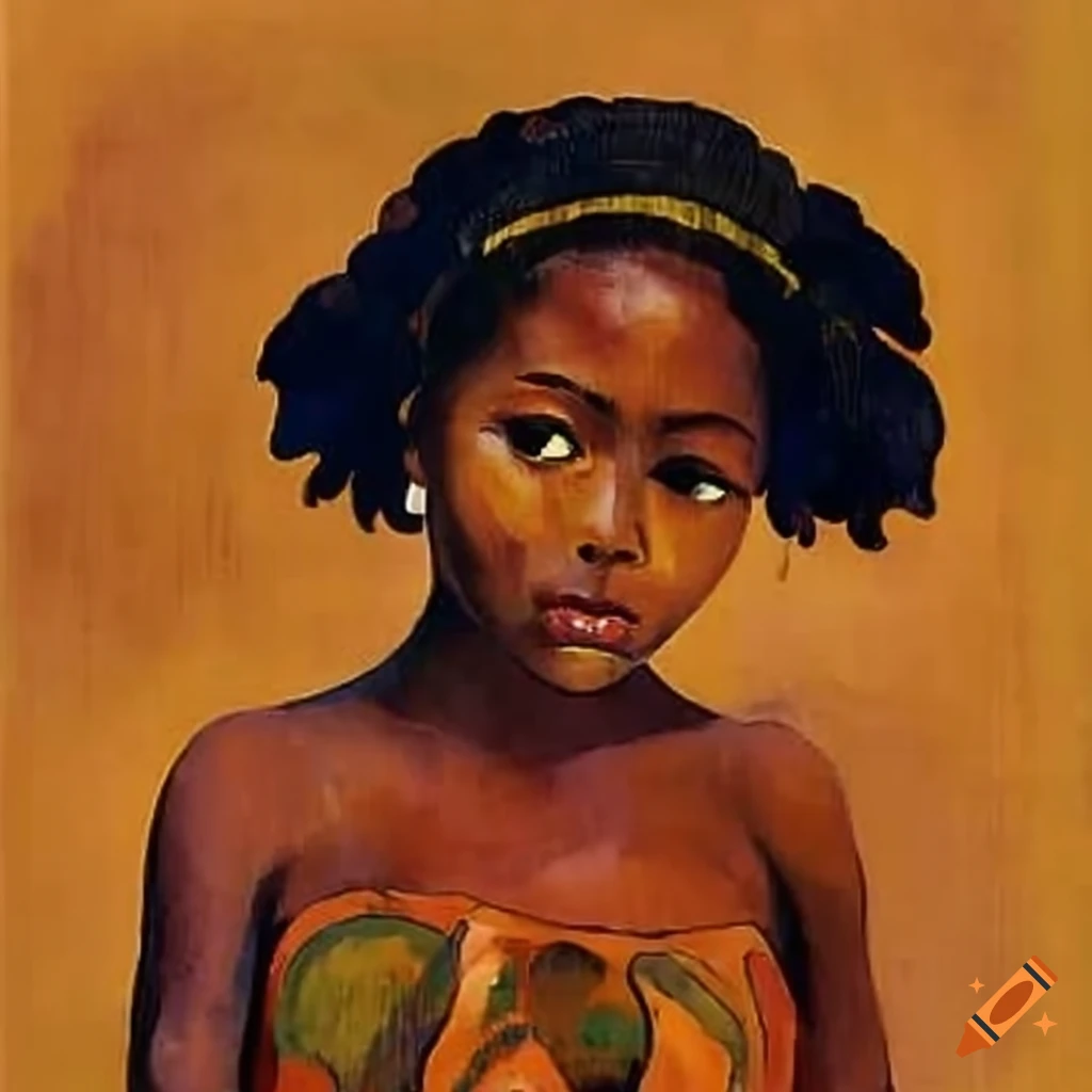 painting of a traditional African girl by Paul Gauguin