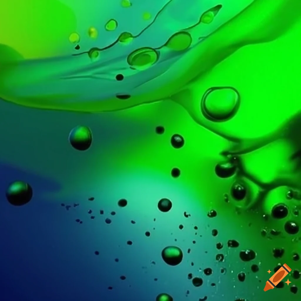 Green color splash abstract art