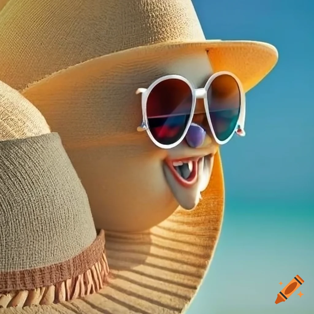 Smiling Sun With Sunglasses And Beach Hat On Craiyon smiling-sun-with-sunglasses-and-beach-hat-on-craiyon