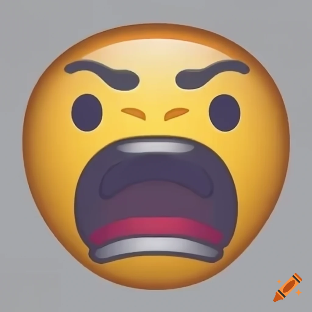 Emoji of screaming angry man on Craiyon