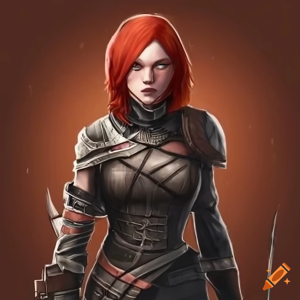 image of a fiery-haired rogue character