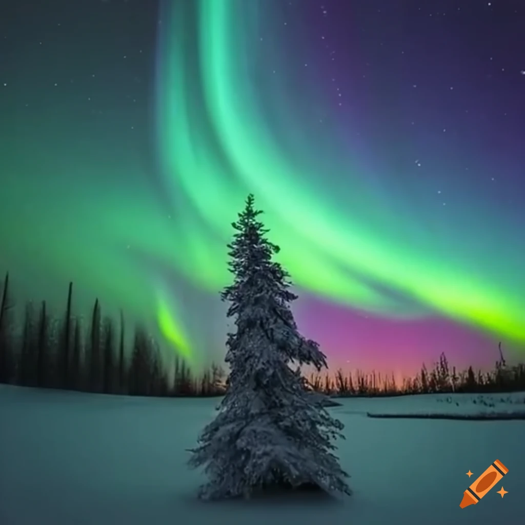 shimmering colors in the aurora borealis