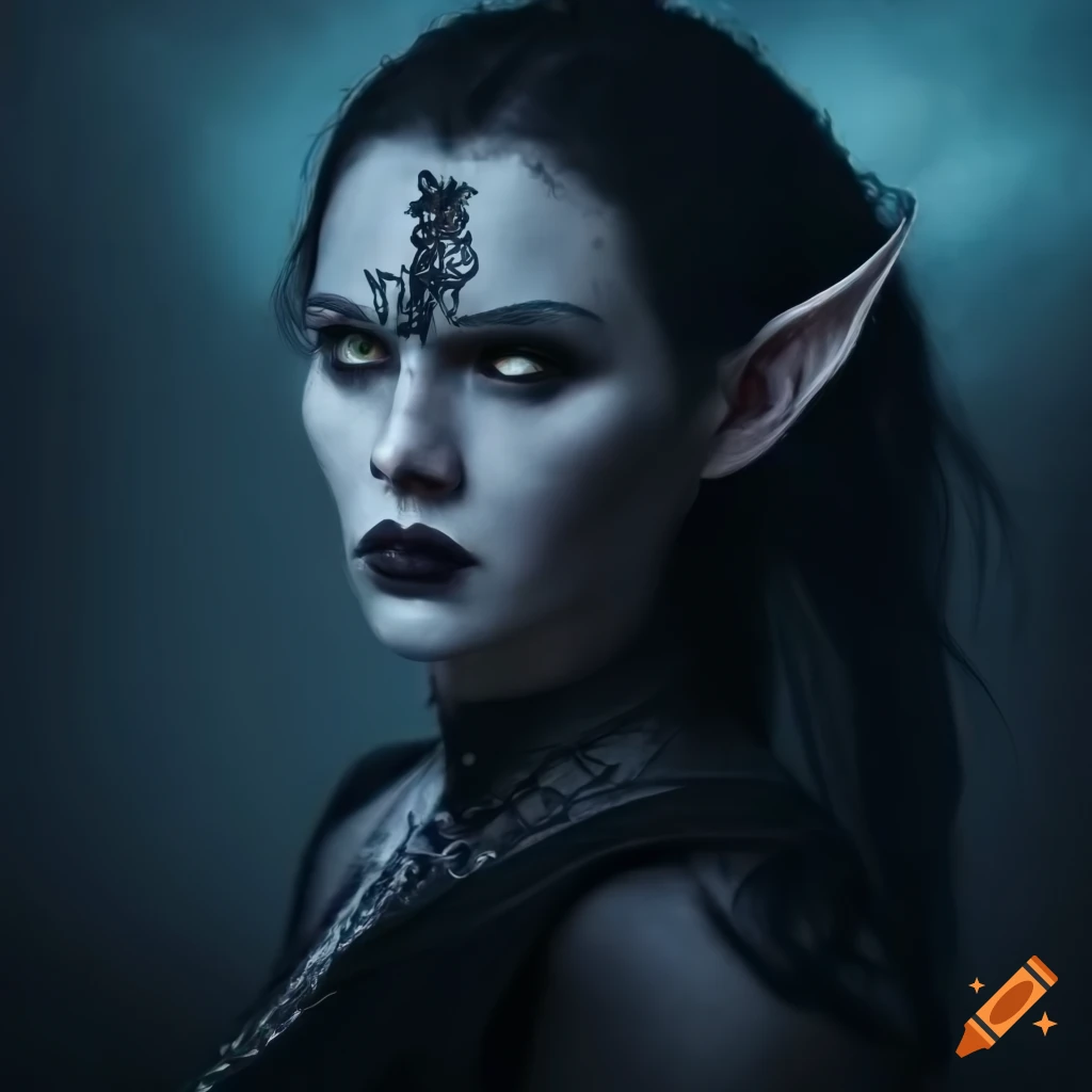 portrait of a mysterious dark elf warrior
