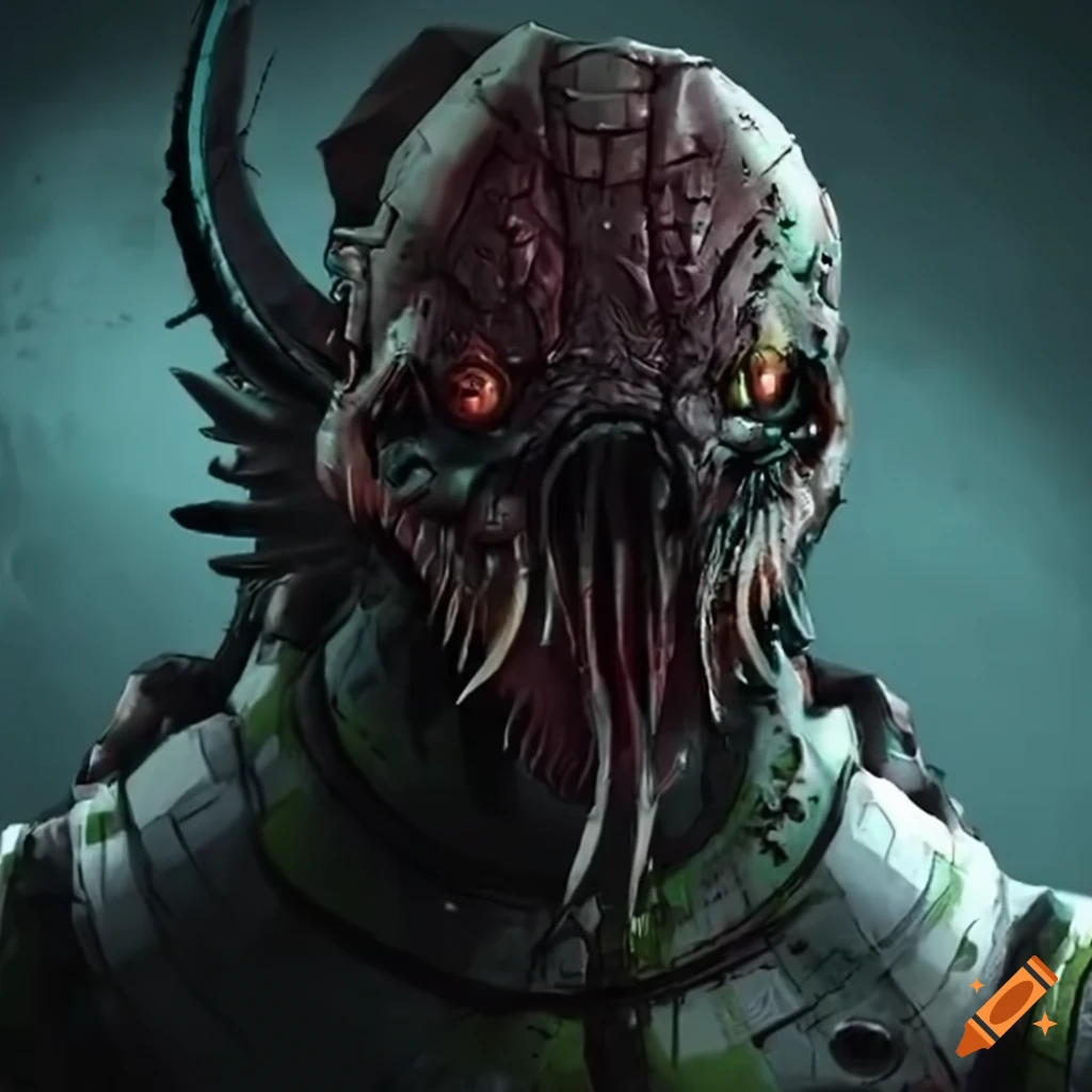 image of a futuristic amphibian in space armor