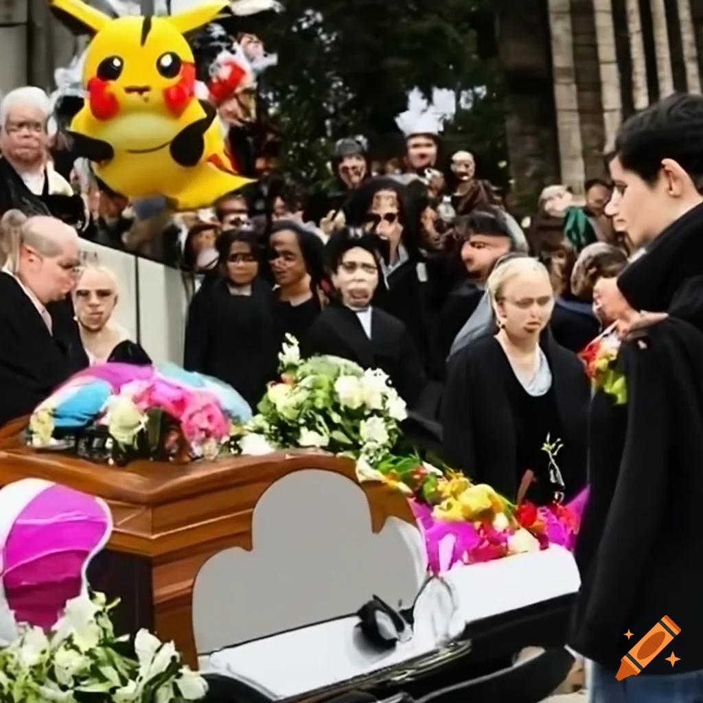 artistic representation of a Pokemon funeral