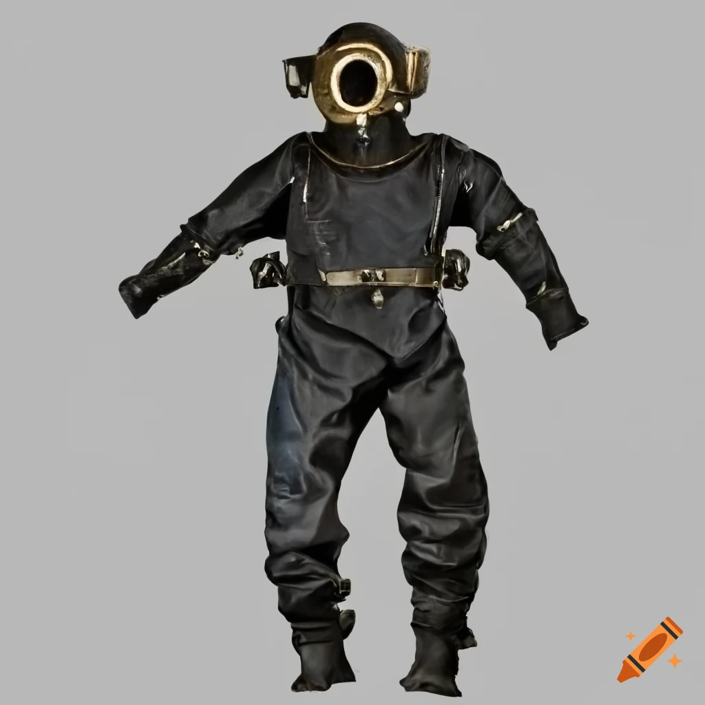 Vintage black diving suit on Craiyon