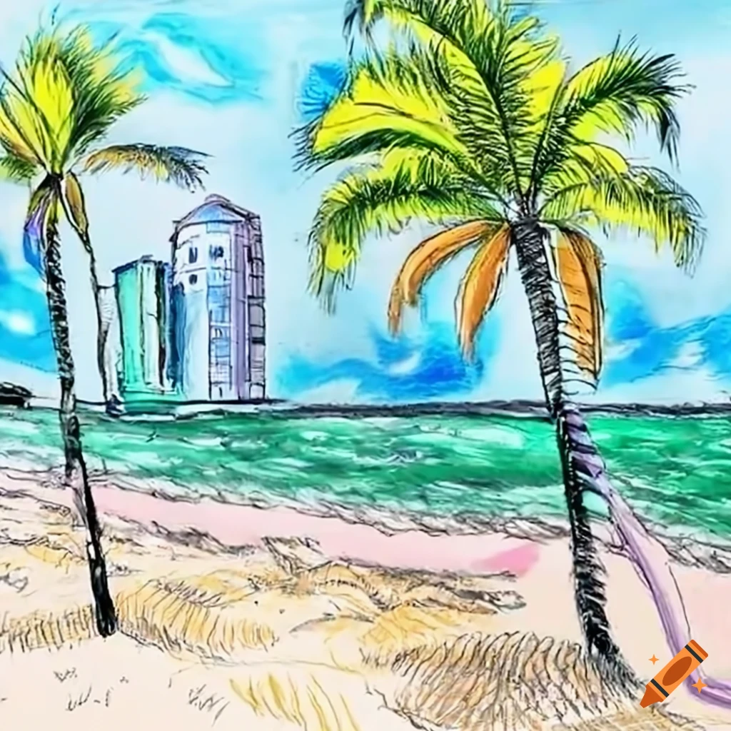 Drawing Beach Theatrical scenery Illustration, Beach, pencil, landscape,  swimming Pool png | PNGWing