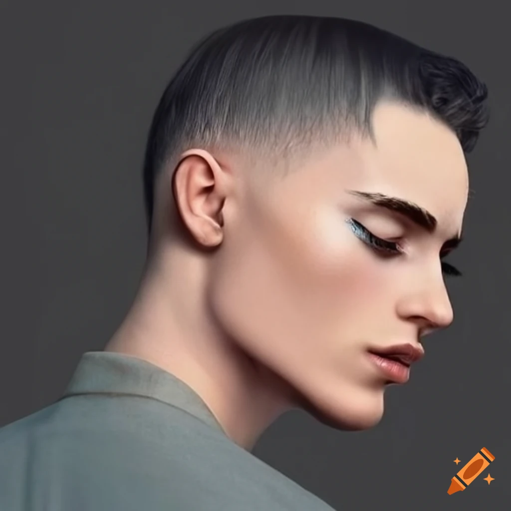 portrait of male model with colorful face paint