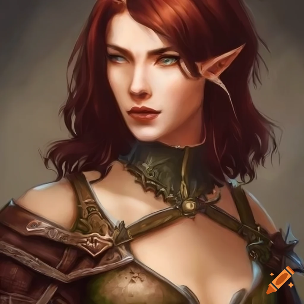 Detailed Portrait Of A Female Elf Character 