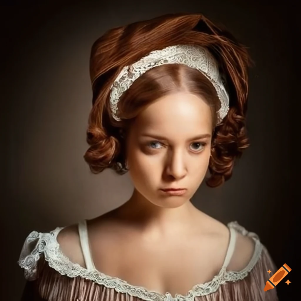 portrait of a young colonial wigmaker woman