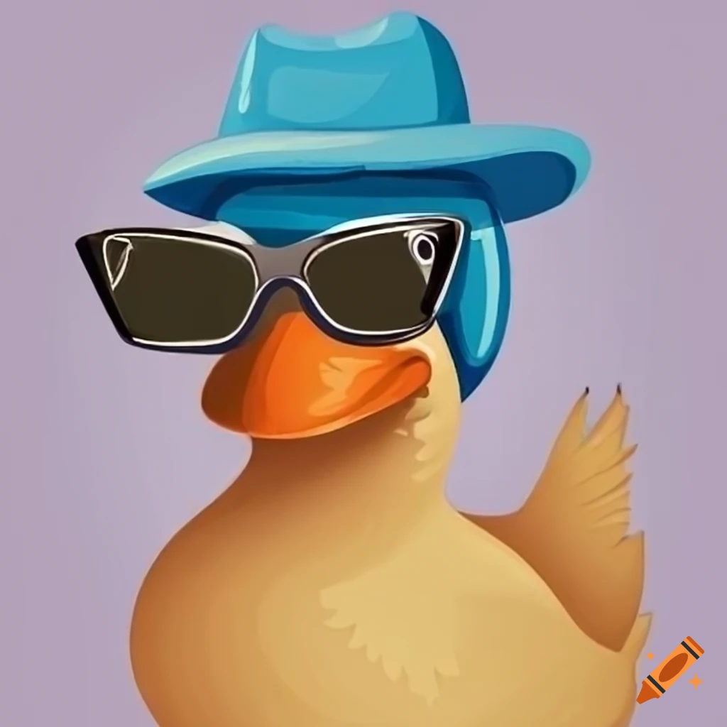 Cute duck using a straw hat on Craiyon