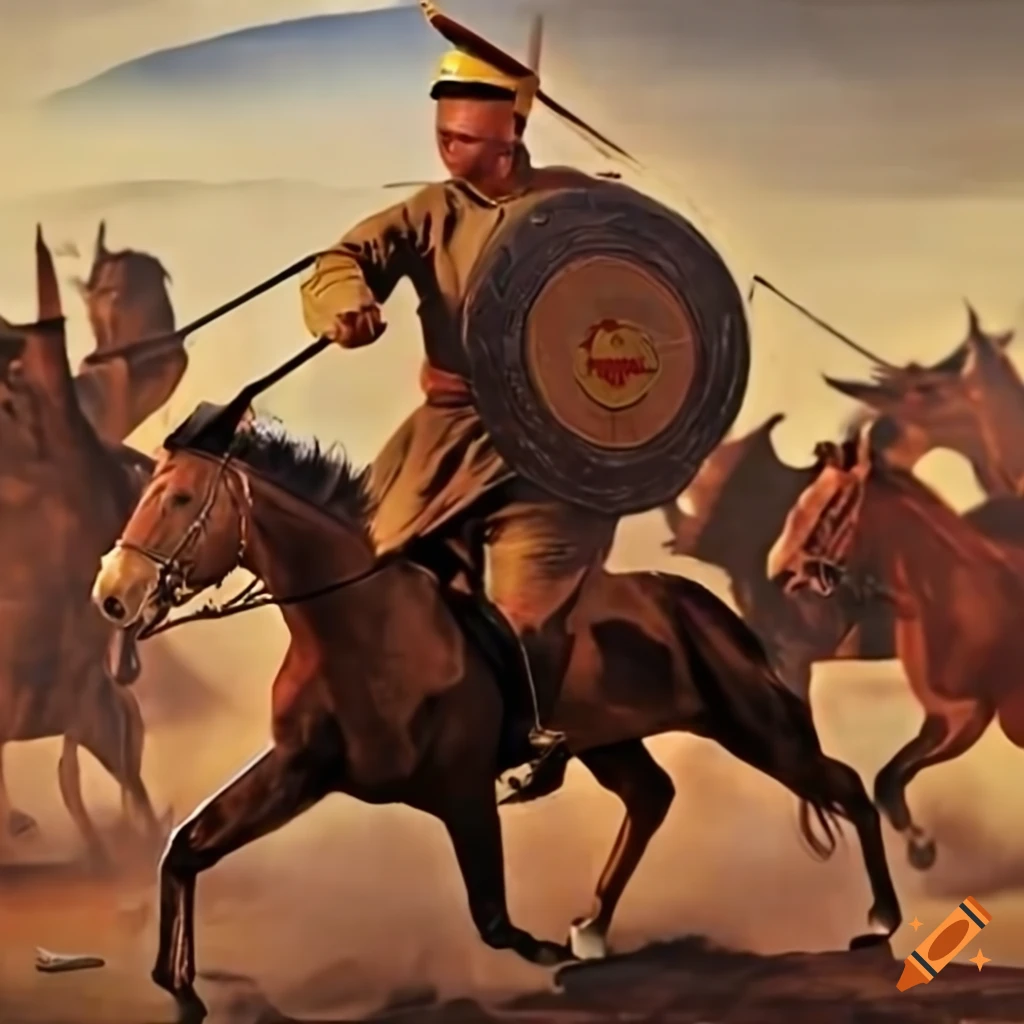 cavalry show for Mongolia's Prime Minister in 1937