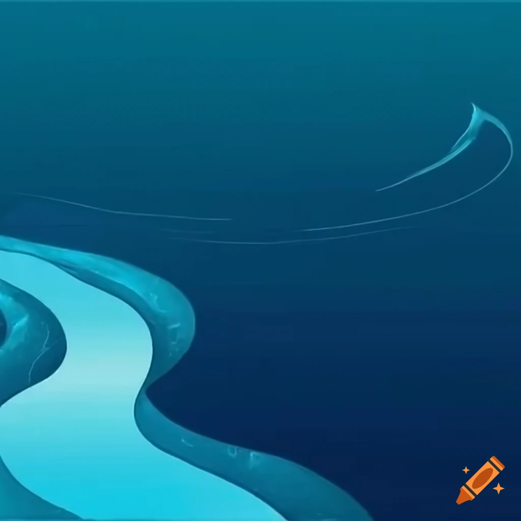 Soft horizontal smooth sea waves, simple cartoon style, naive