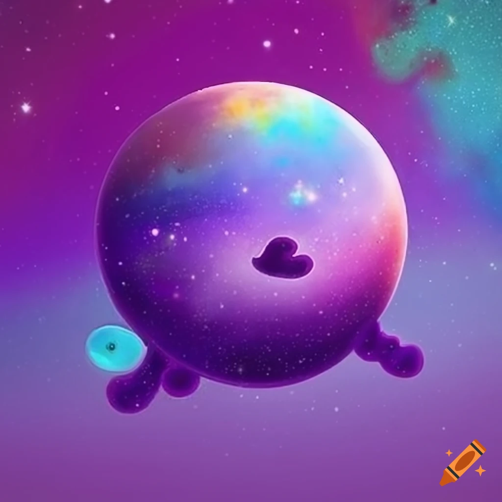 cartoony purple galaxy illustration