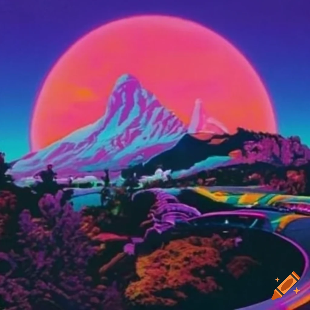 vibrant 1990s chillwave collage