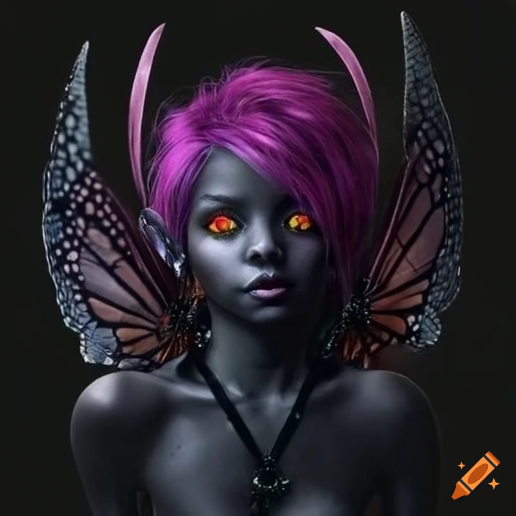 Black pixie with butterfly wings
