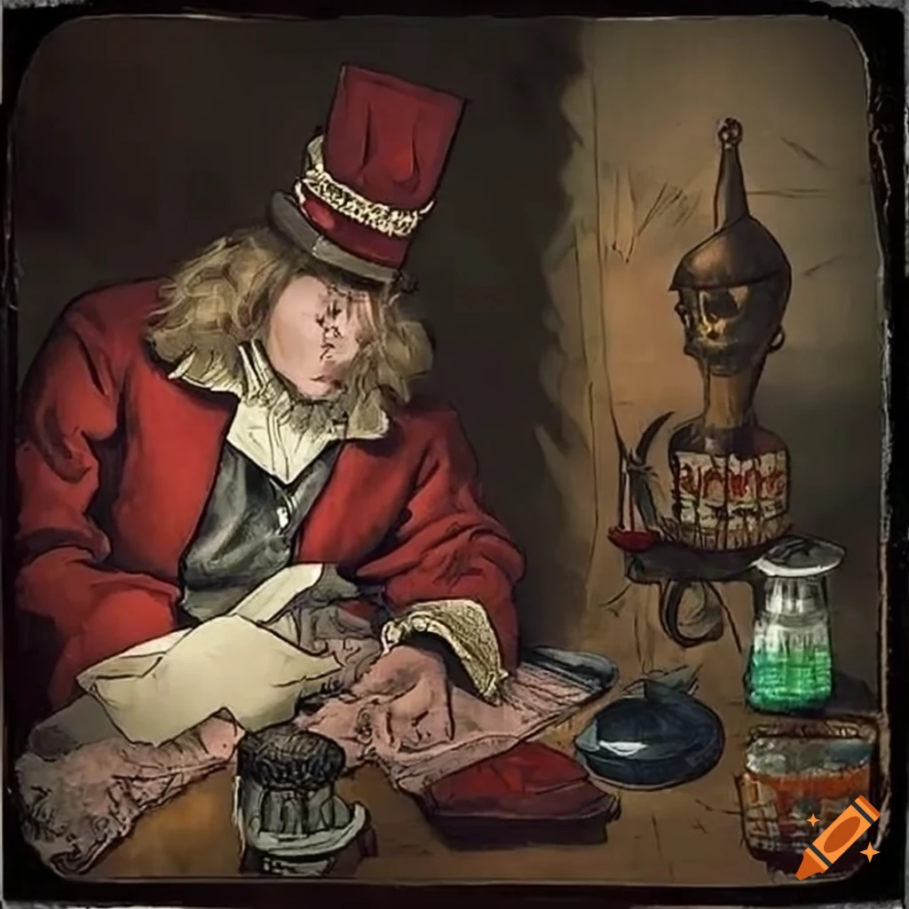 image of a mysterious magician with potions