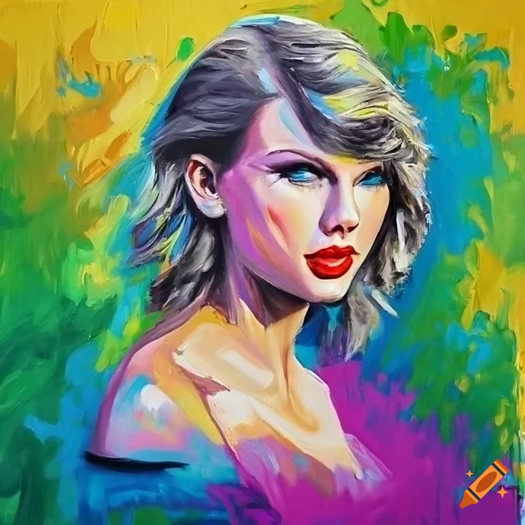 Colourful oil painting of taylor swift on Craiyon