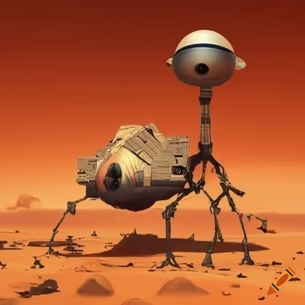 image of a martian with a spaceship