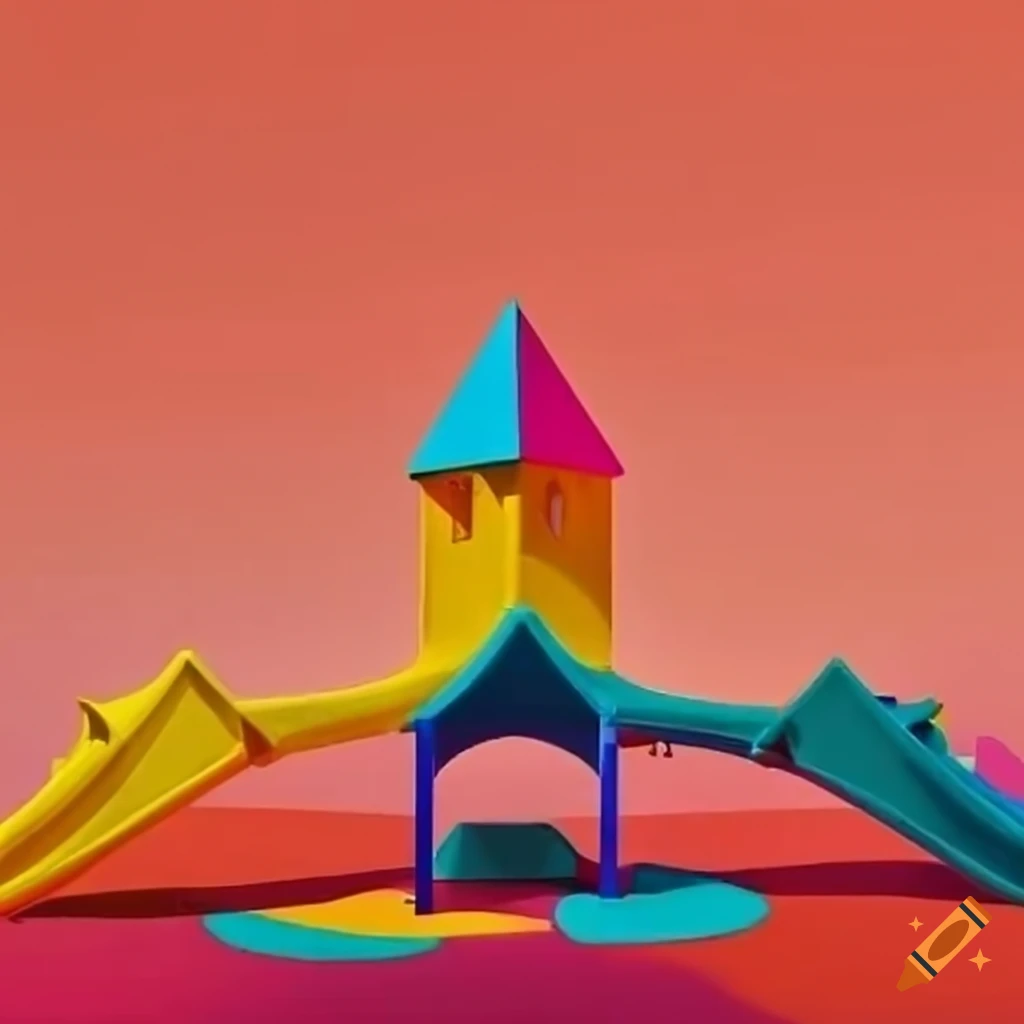 surrealist colorful playground