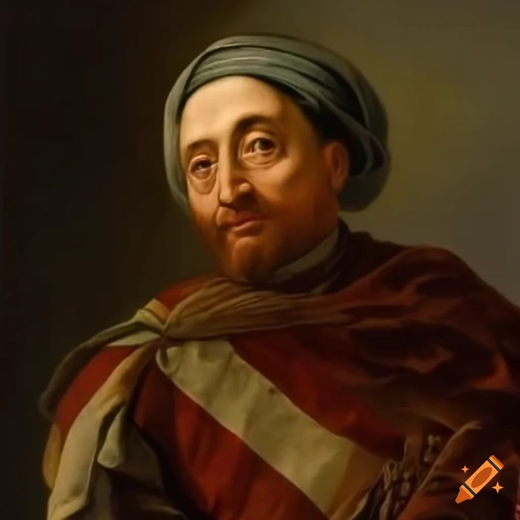 Oil painting of a muslim holding poland flag on Craiyon