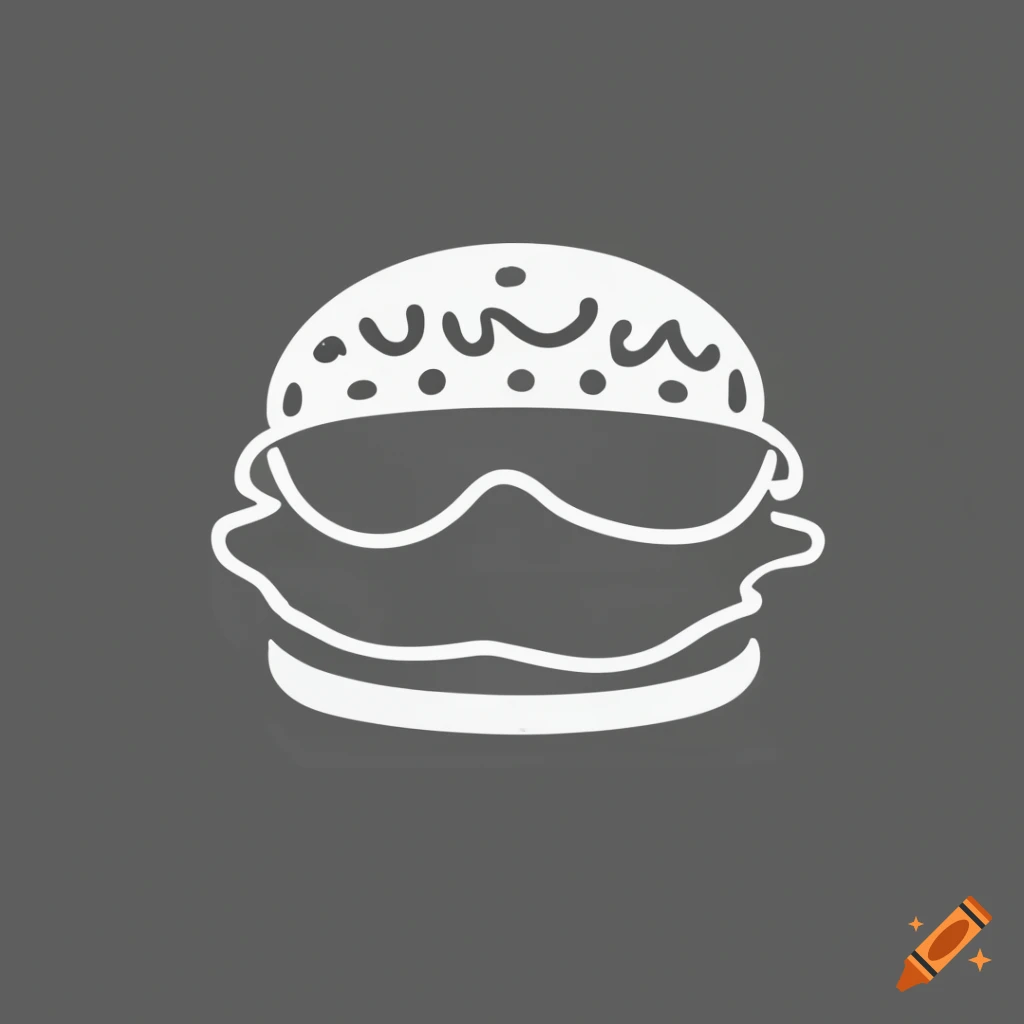 minimalistic-black-and-white-glyph-of-a-hamburger-on-craiyon