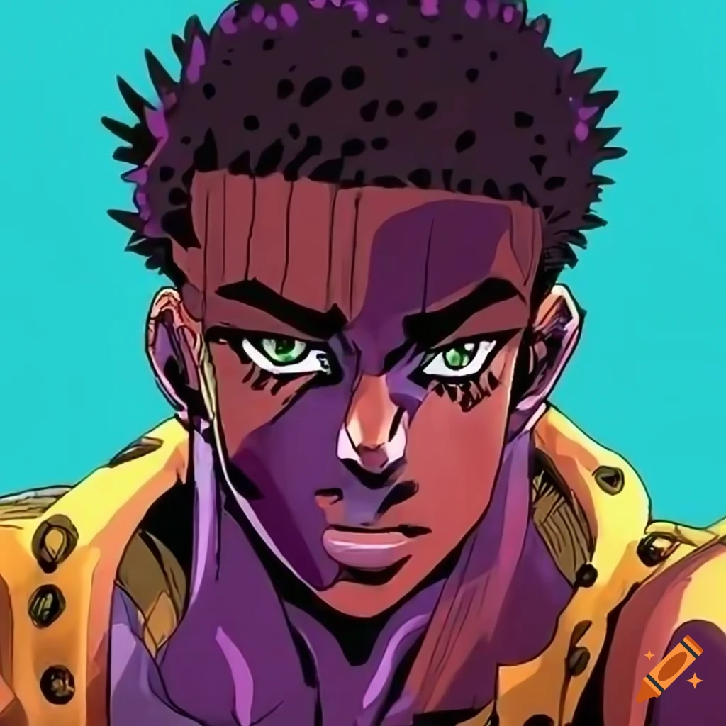 Young Black Man With Jojo s Bizarre Adventure Hairstyle On Craiyon